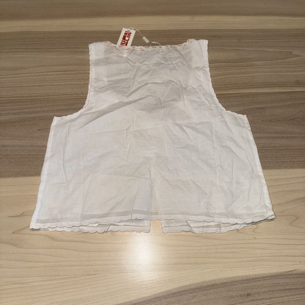 NWT Ciao Lucia Francie White Voile Hook & Eye Cotton Top Women's Small S - Picture 6 of 8